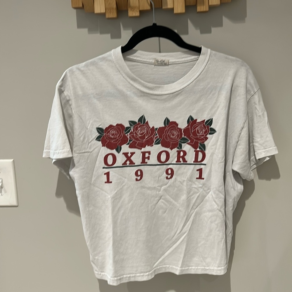 John Halt Oxford Rose Women's Tshirt Cropped One Size White‎